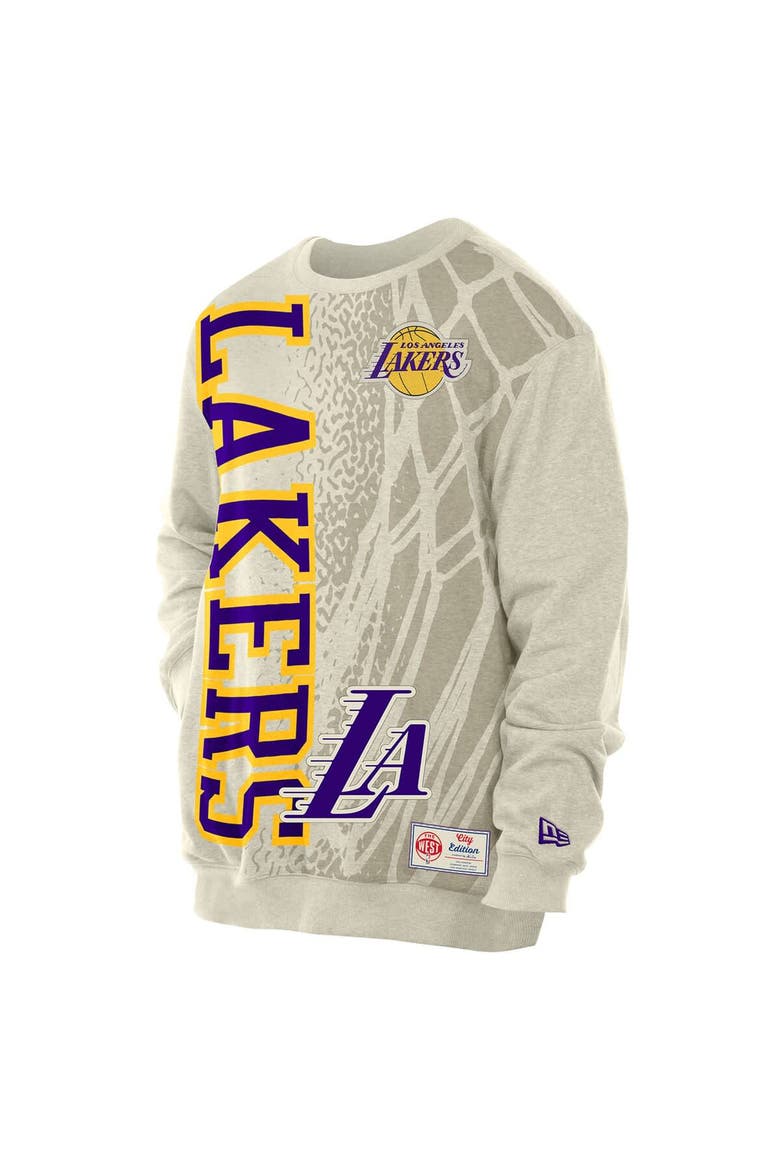 Men's New Era Tan Los Angeles Lakers 2025/26 City Edition Sweatshirt, Alternate, color, Tan