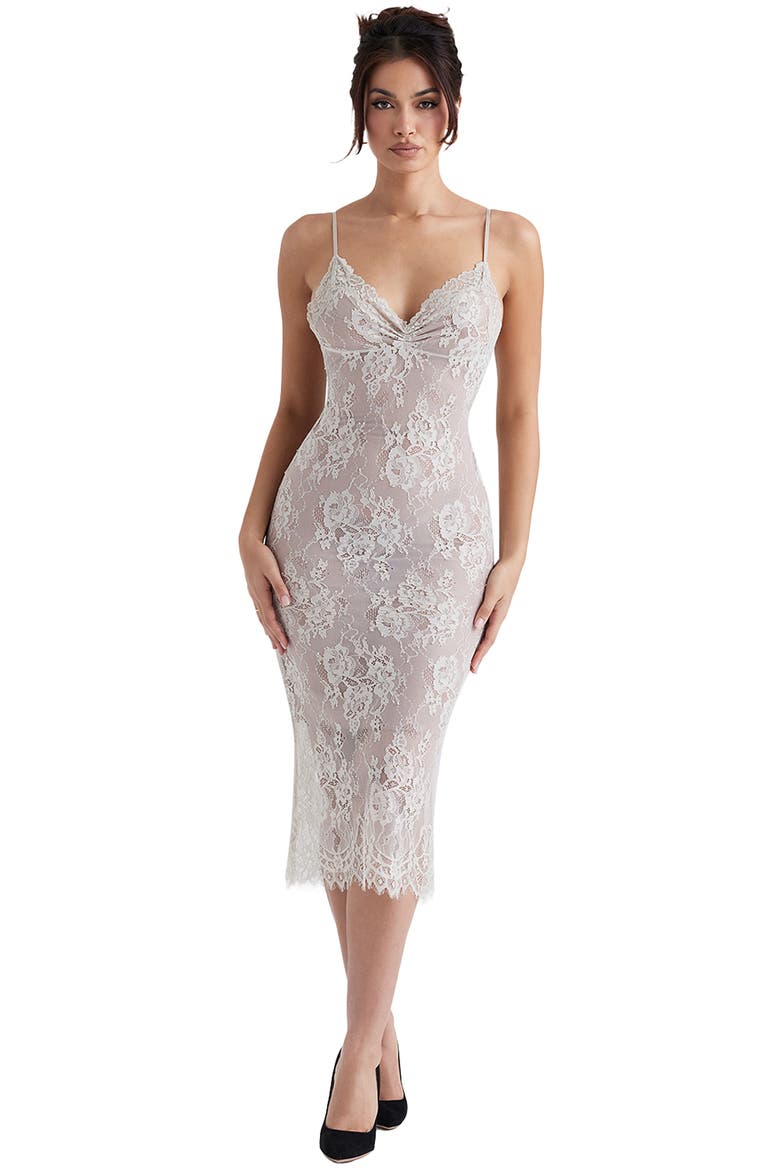 Serelle Lace Midi Slipdress, Alternate, color, STONE