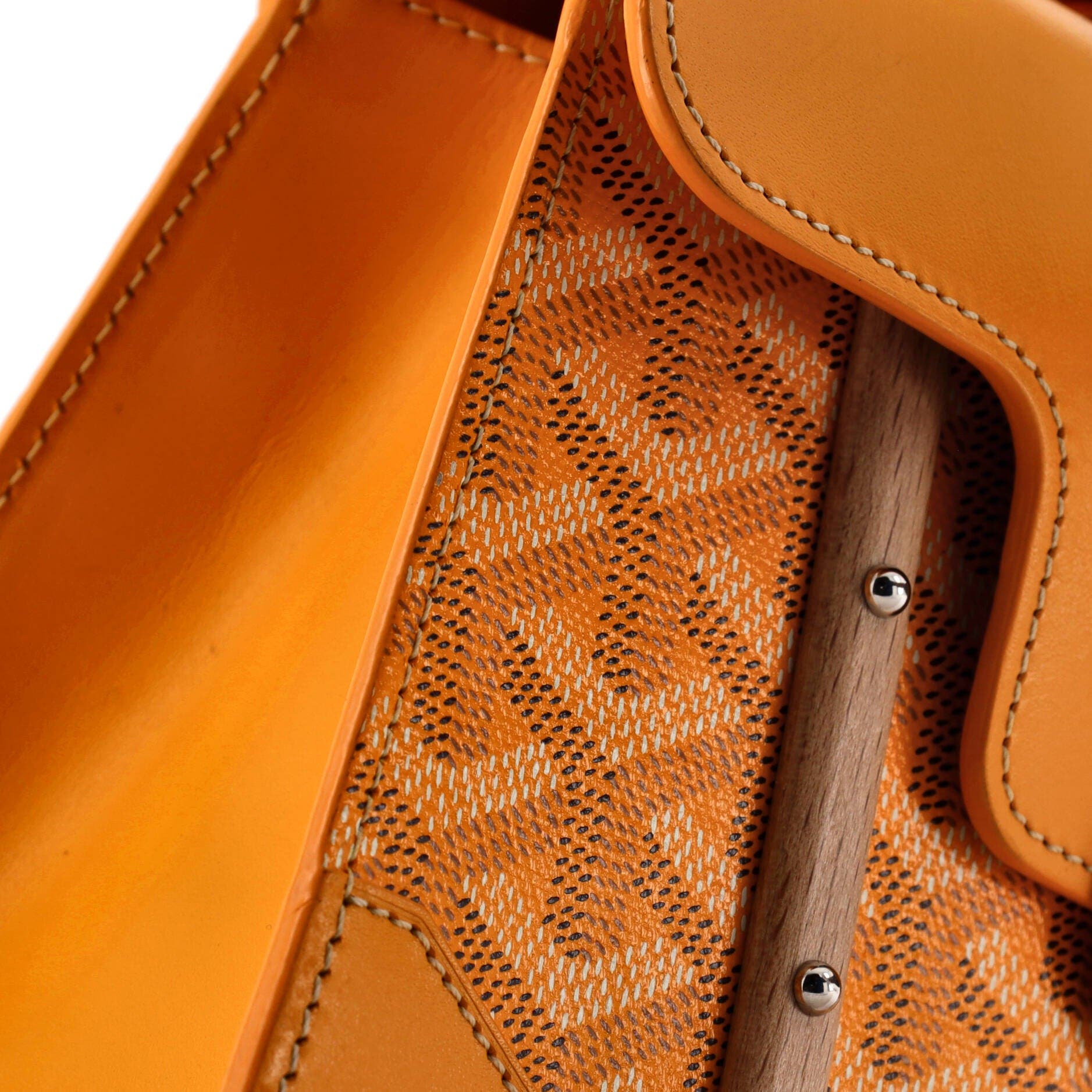 Pre-Owned Goyard Structured Saigon Top Handle Bag Coated Canvas with Leather Mini, Alternate, color, Yellow