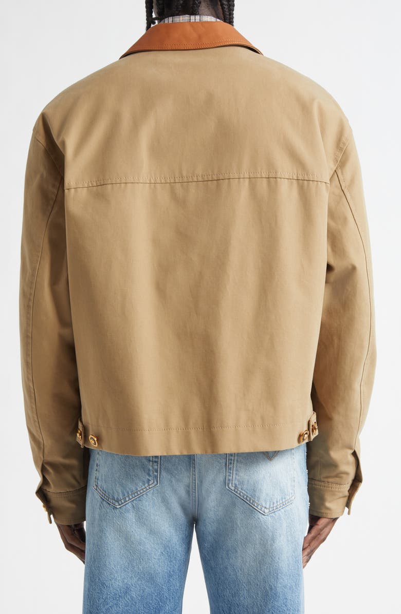 Versace Cotton Canvas Jacket, Alternate, color, Warm Beige