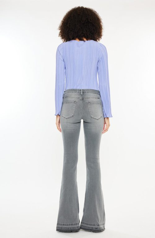 Kancan Heidi Mid Rise Flare Jeans In Blue