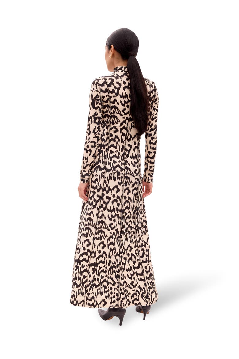 Printed Jersey Maxi Dress, Alternate, color, Cream/Brown