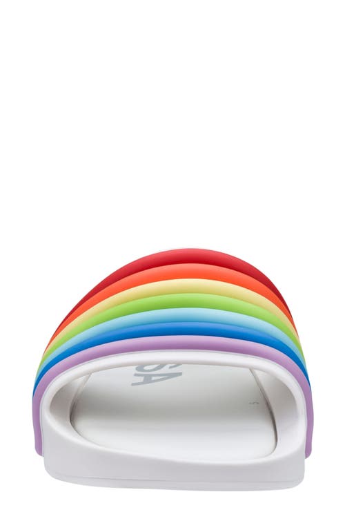 Melissa Beach Slide Sandal In White Rainbow