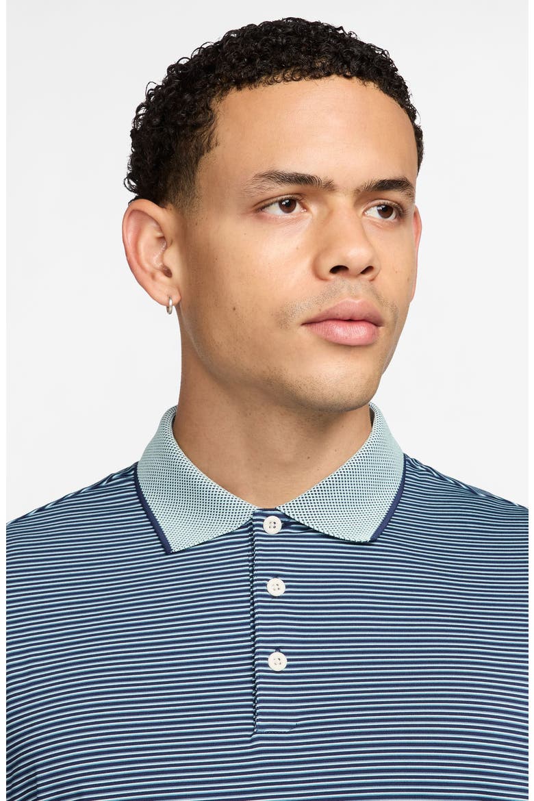 Tour Dri-FIT Stripe Golf Polo, Alternate, color, MIDNIGHT NAVY/ PALE IVORY