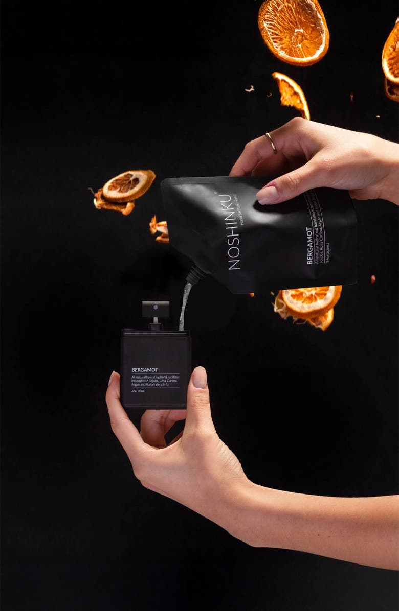 NOSHINKU Refillable Rejuvenating Travel Size Hand Sanitizer, Alternate, color, Bergamot