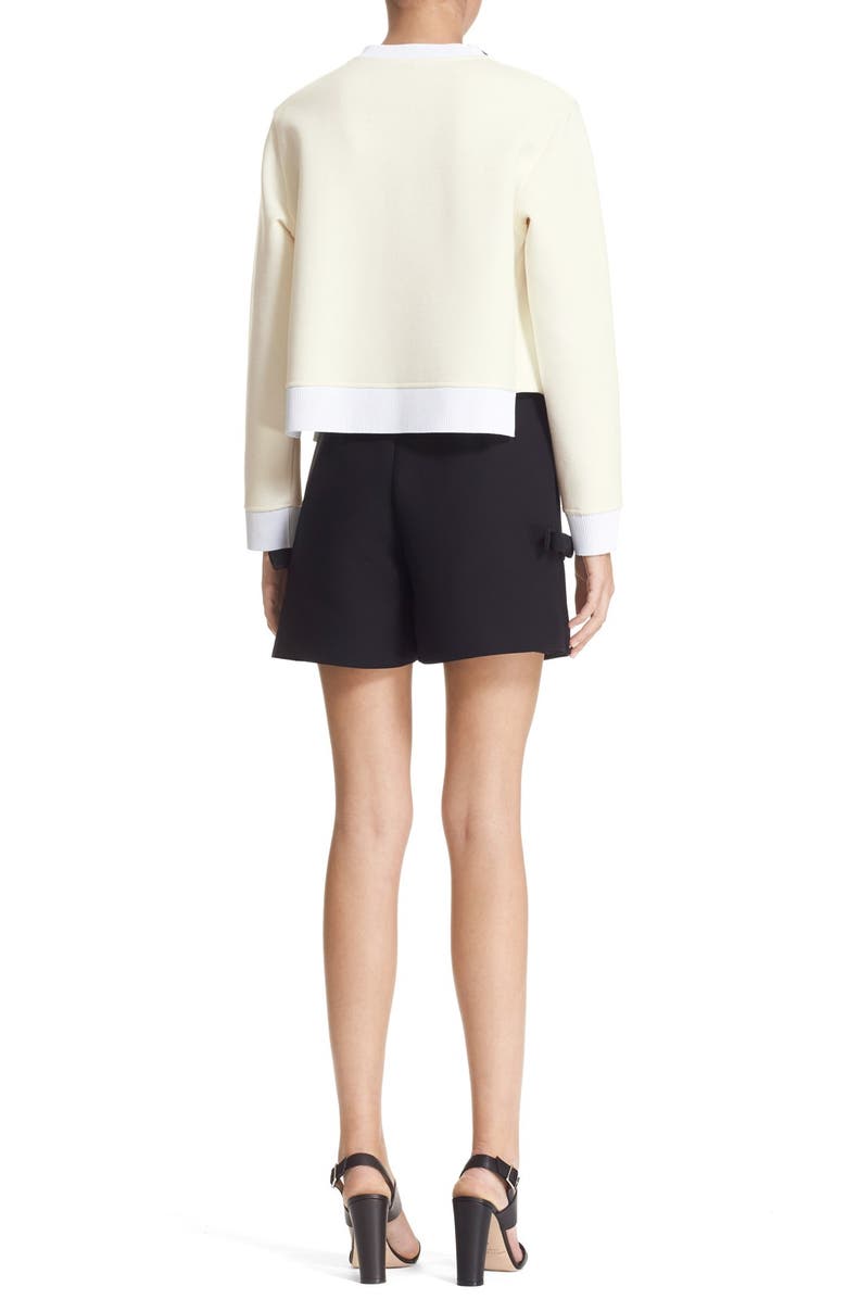 Fendi 'Karlito - Karl Loves Fendi' Fleece Top with Genuine Fur Trim, Alternate, color, 