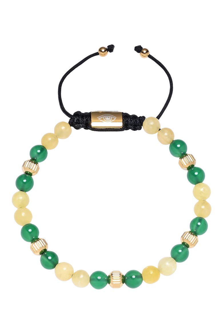 Men's Mason Agate Beaded Bracelet, Main, color, GOLD