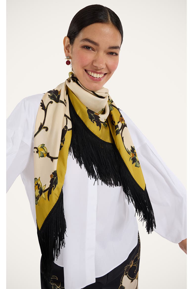 Reversible Fringe Foulard 90, Alternate, color, Buttercup Placée White