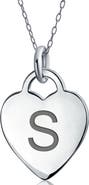 BLING JEWELRY Stelring Silver Initial Pendant Necklace - A-Z Available