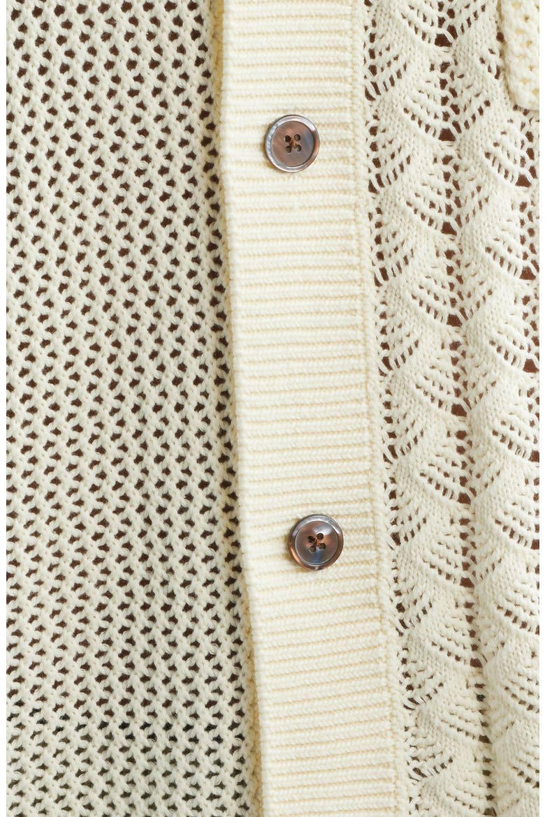 Preston Short Sleeve Cardigan, Alternate, color, NATURAL