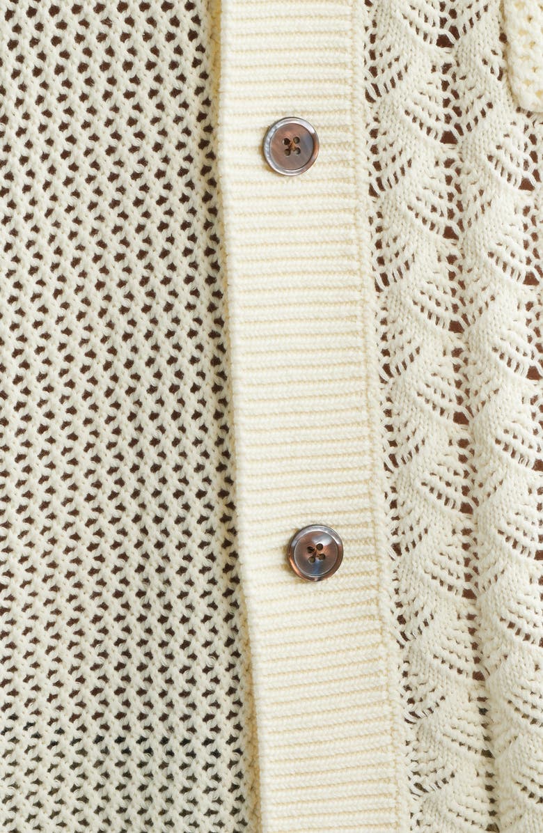 Obey Preston Short Sleeve Cardigan, Alternate, color, Natural