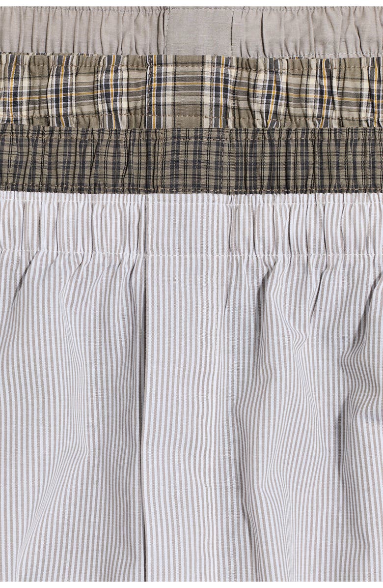 H&M 4-pack Woven Boxer Shorts, Alternate, color, Khaki Green/Checked