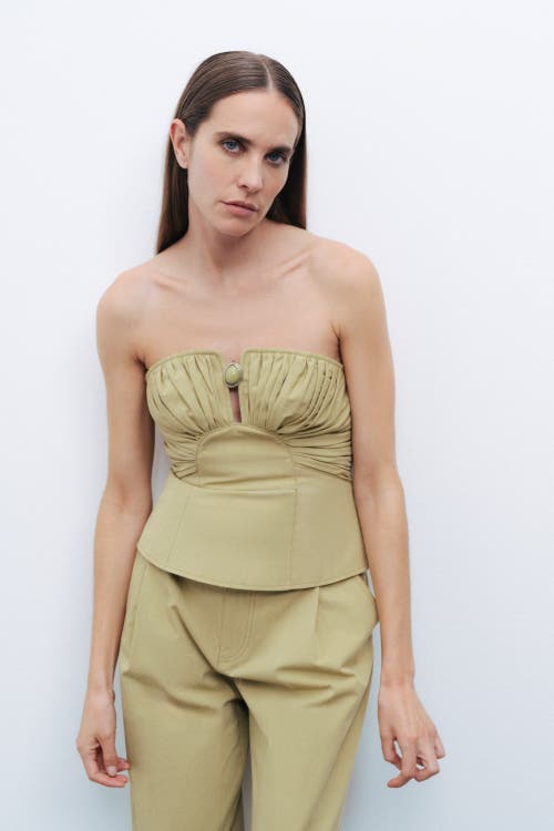 NOCTURNE NOCTURNE ALMOND-ACCENTED CROP TOP