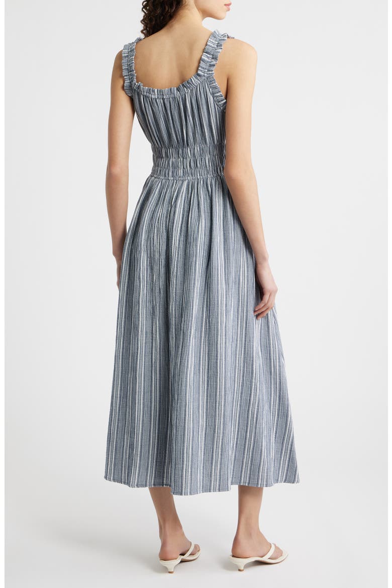 Obea Variegated Stripe Organic Cotton Sundress, Alternate, color, BLEU JEAN