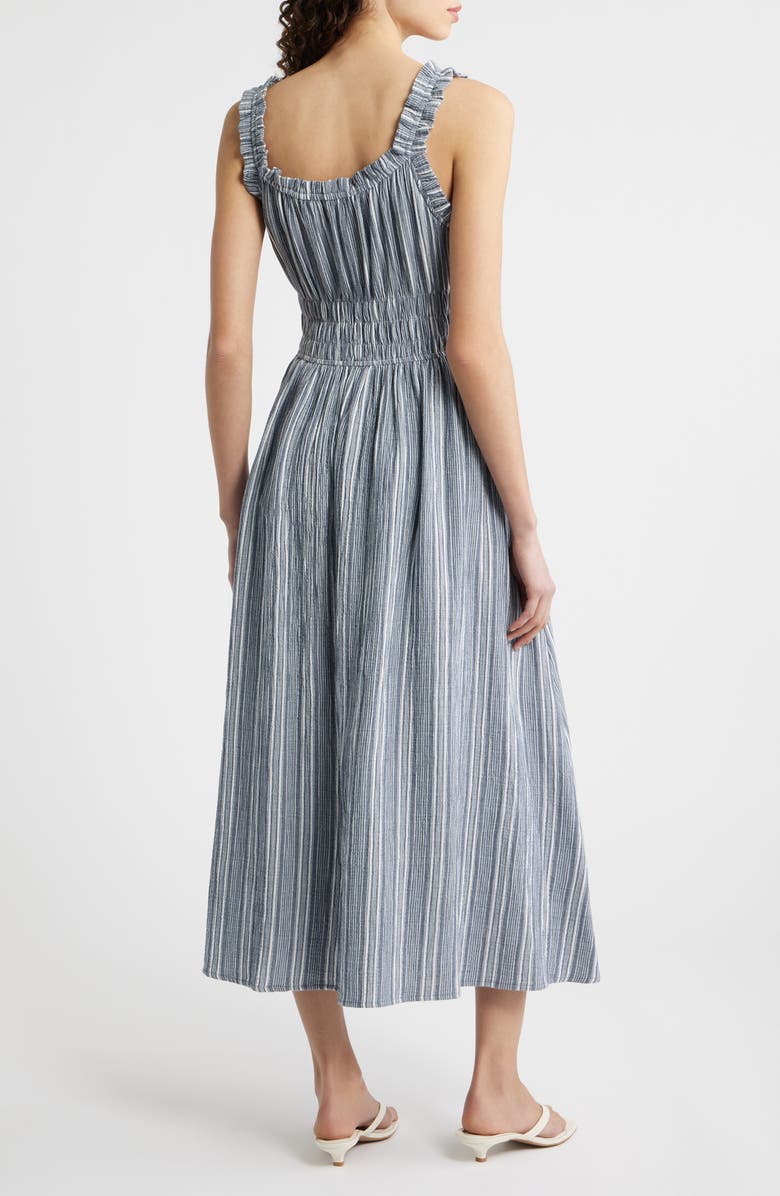 FRNCH Obea Variegated Stripe Organic Cotton Sundress, Alternate, color, Bleu Jean