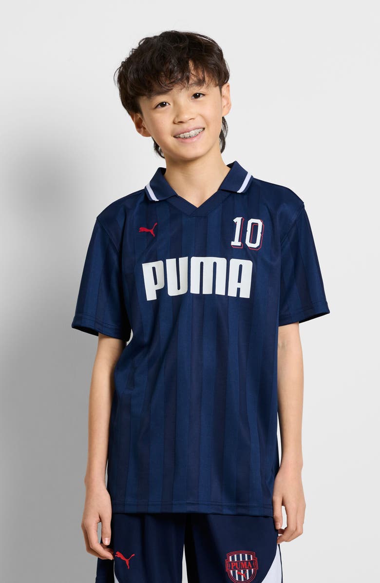 PUMA Kids' Showtime Polo, Alternate, color, Blue/ Black
