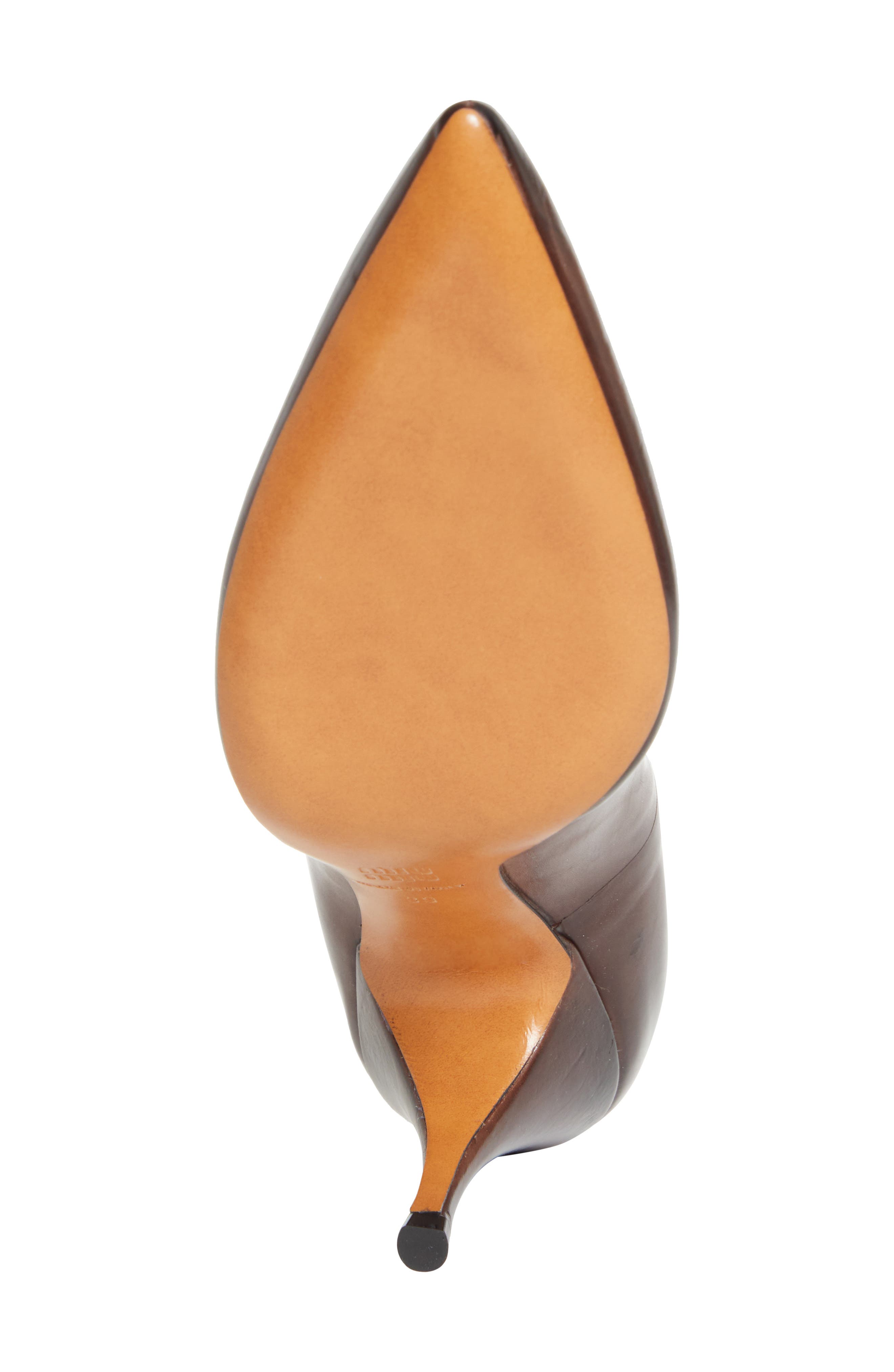 Miu Miu Waxed Calfskin Pointy Toe Pump, Alternate, color, Moro