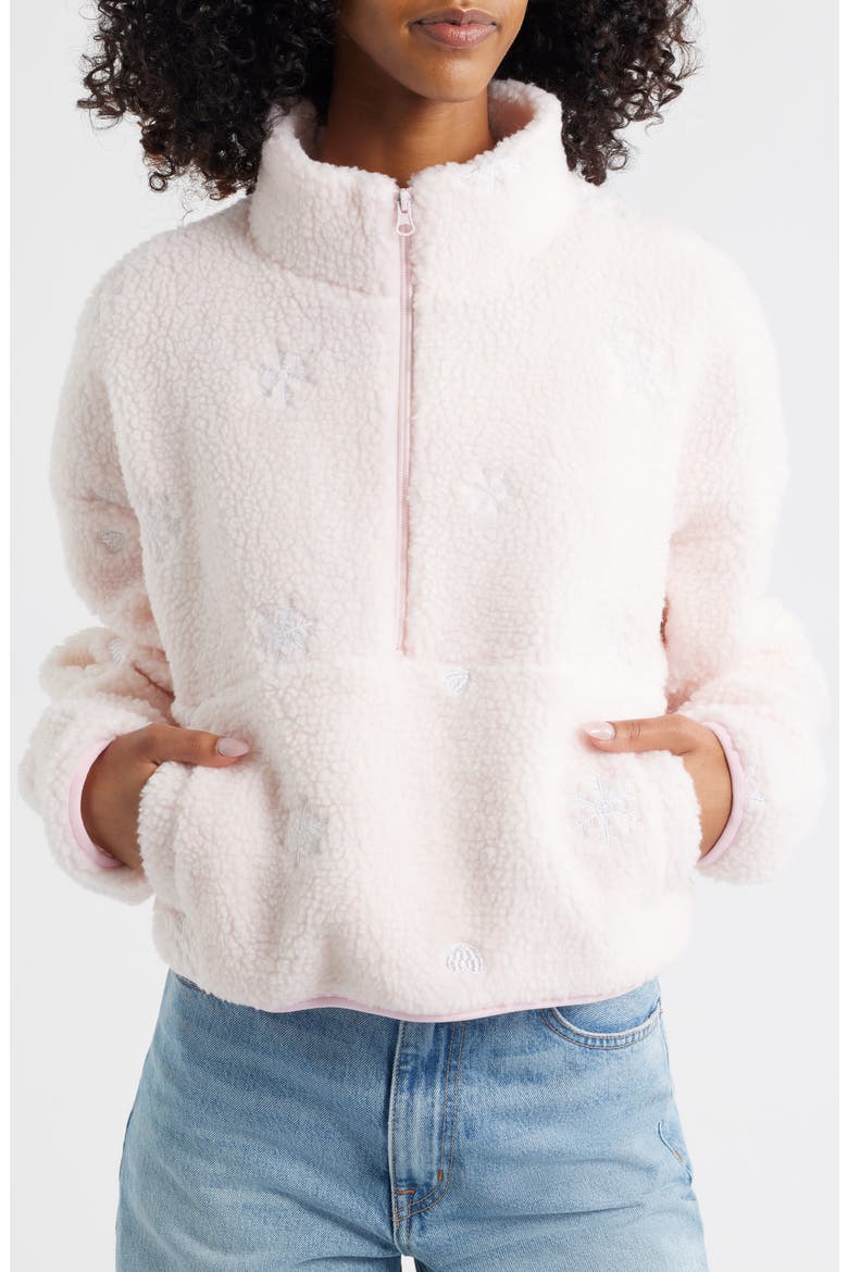 Snow Angel Elle Embroidered Faux Fur Pullover, Alternate, color, PASTEL PINK
