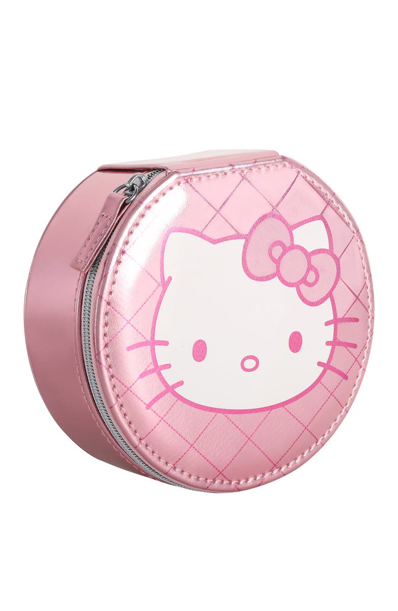 Hello Kitty Round Zip Around Jewelry Travel Storage, Alternate, color, Pink