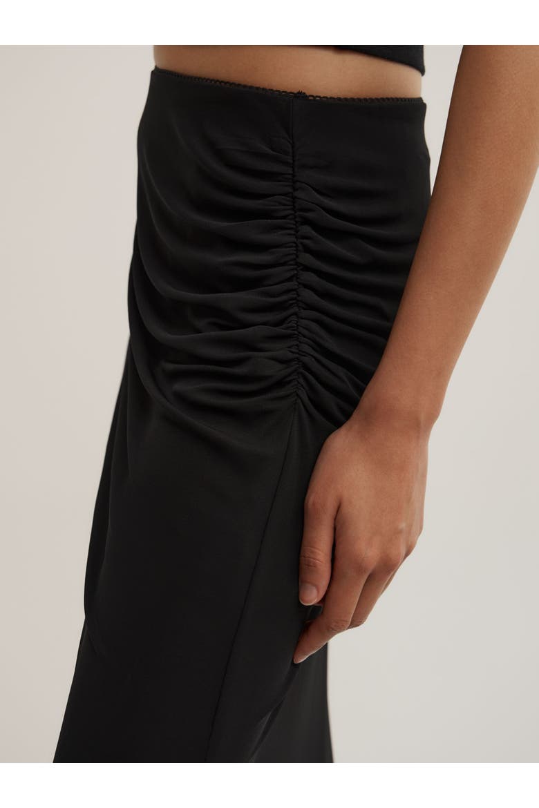 Side Gather Skirt, Alternate, color, Black