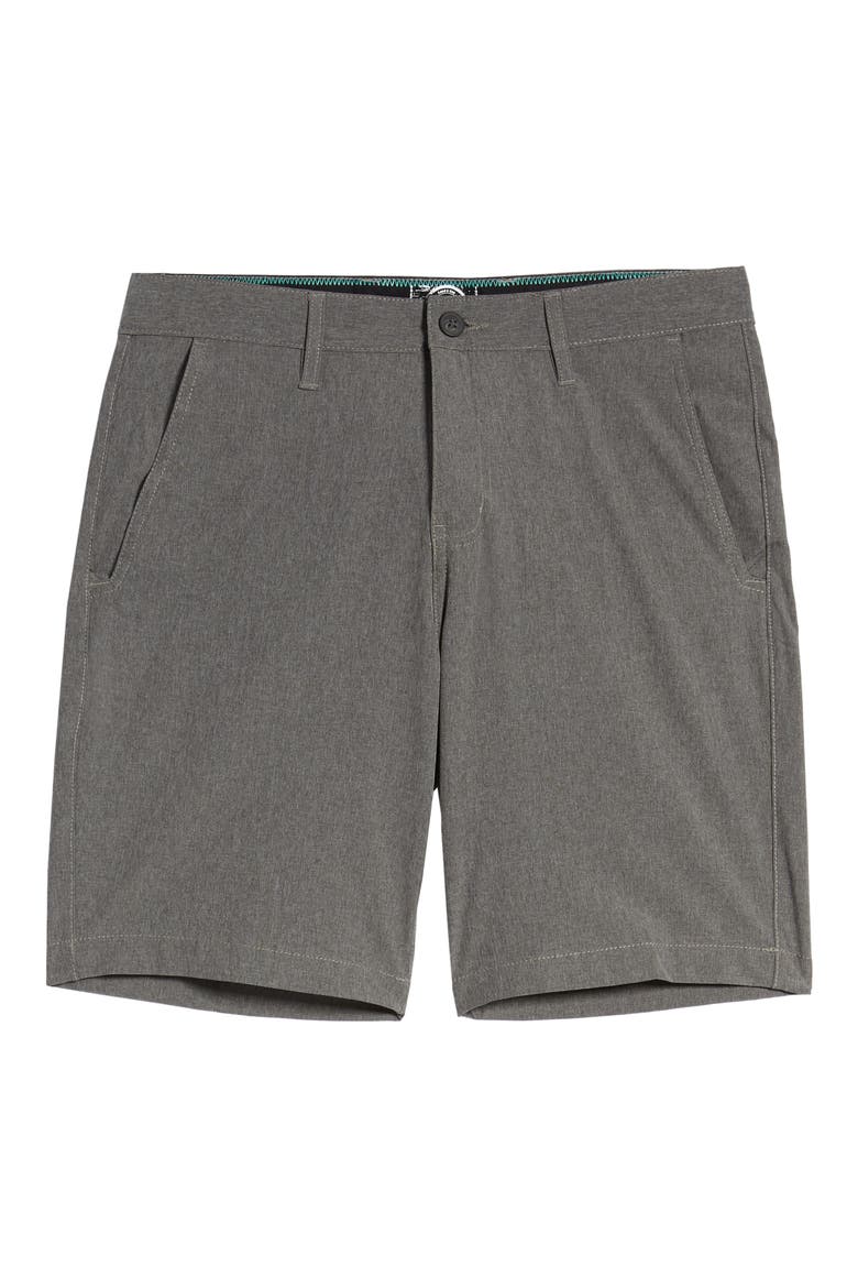 Heathered Stretch Hybrid Shorts, Alternate, color, GREY