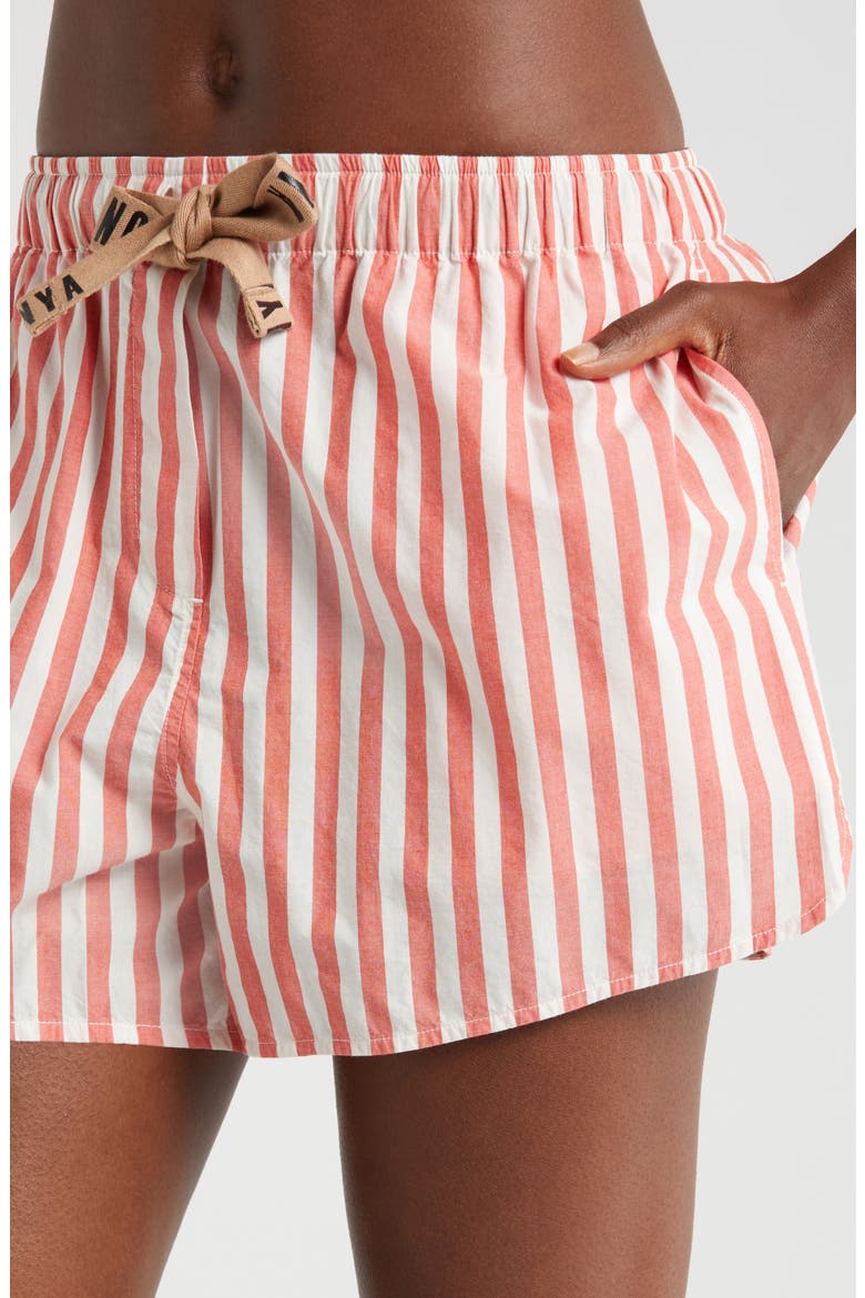 Airy Cotton & Silk Curve Hem Short Pajamas, Alternate, color, CHARMED STRIPE