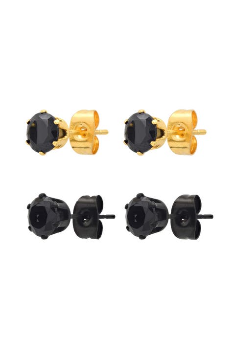 Unisex Set of 2 Assorted Stud Earrings