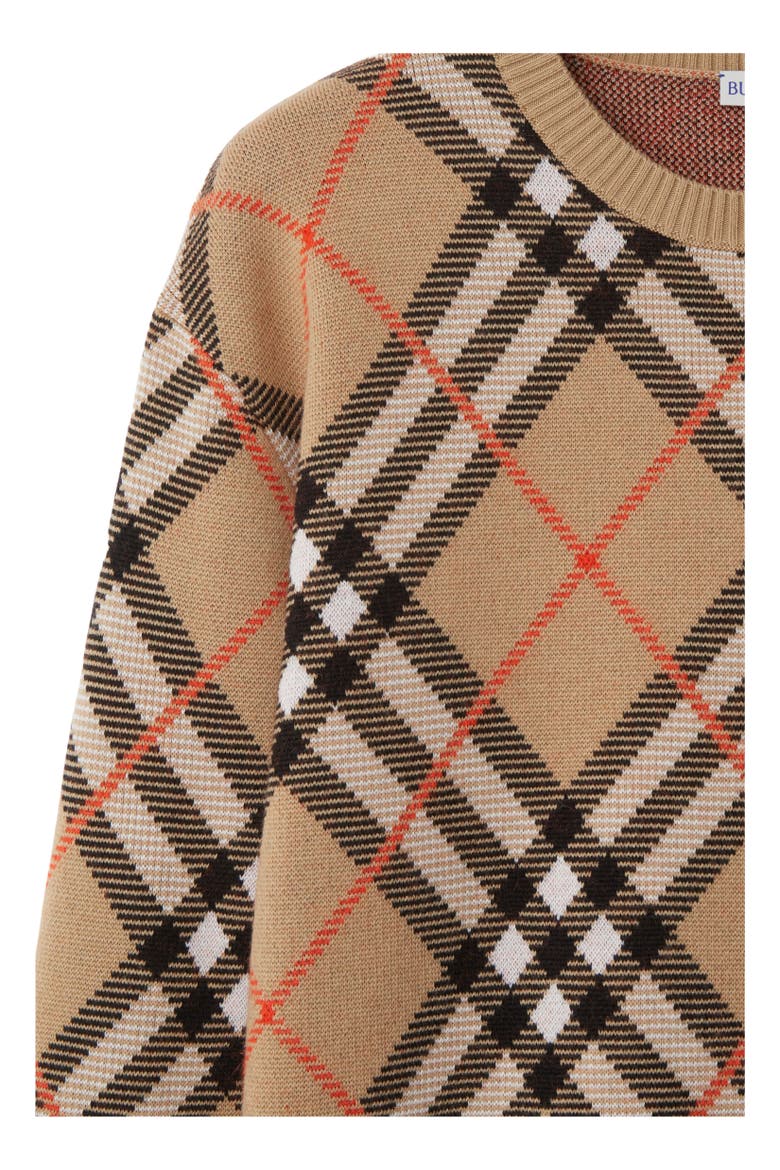 Check Wool Mohair Blend Sweater, Alternate, color, Sand beige