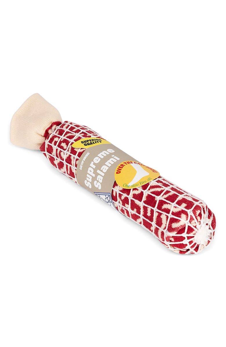 doiy Supreme Salami 3D Crew Socks, Alternate, color, Burgundy