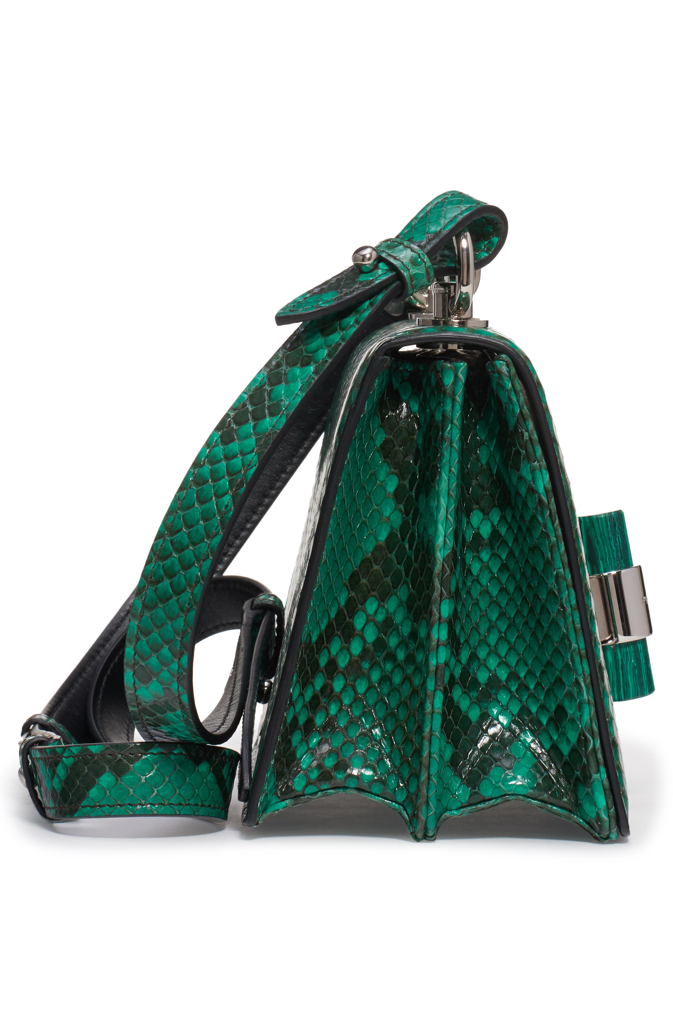 Prada Genuine Python Flap Shoulder Bag, Alternate, color, 