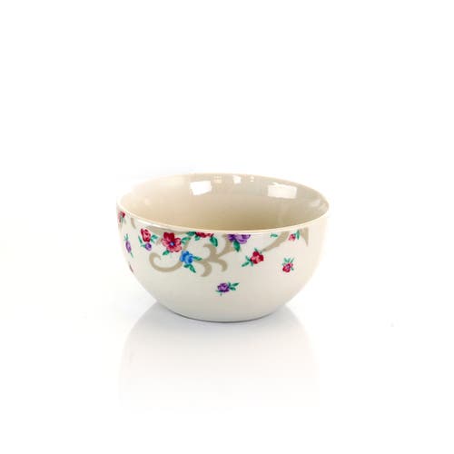 Gibson Home Floral Splash 16 Piece Round Fine Ceramic Dinnerware Set In White