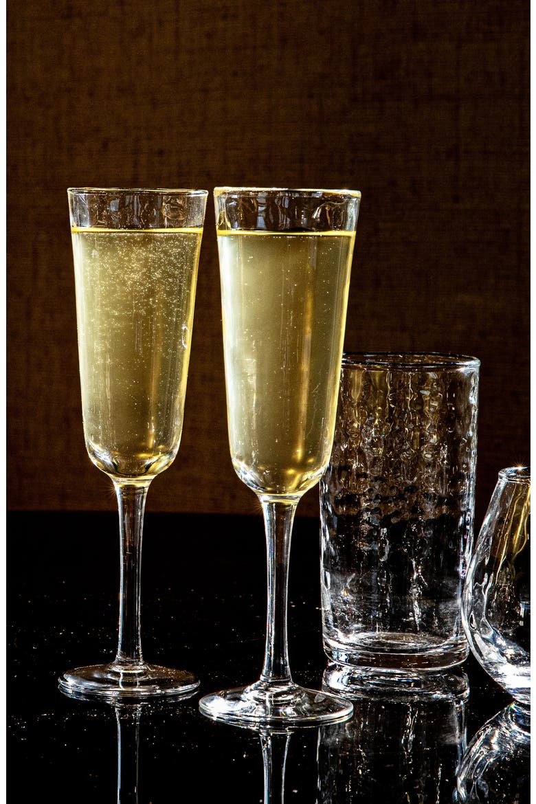 Puro Set of 2 Toasting Flutes, Alternate, color, CLEAR