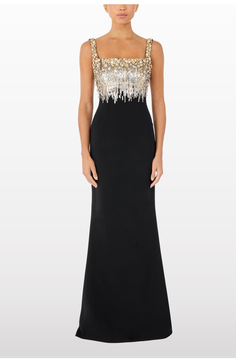 Jenny Packham Lalala Embellished-Upper Sleeveless Dress, Alternate, color, Liquorice