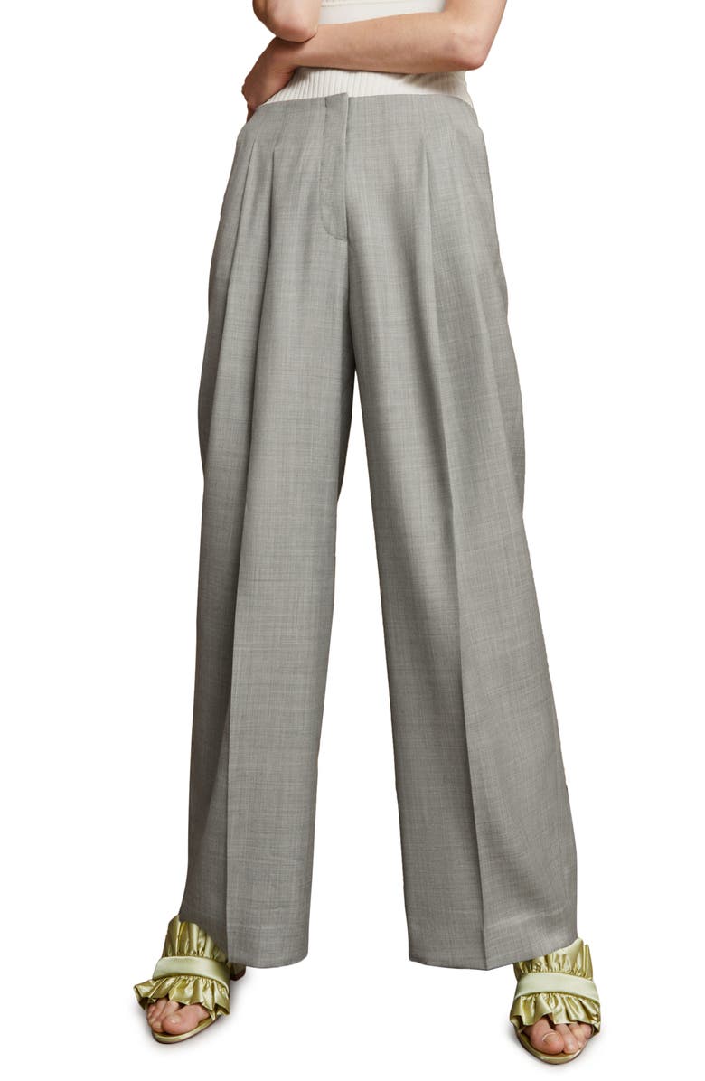 & Other Stories High Waist Wide Leg Wool Blend Trousers, Main, color, 