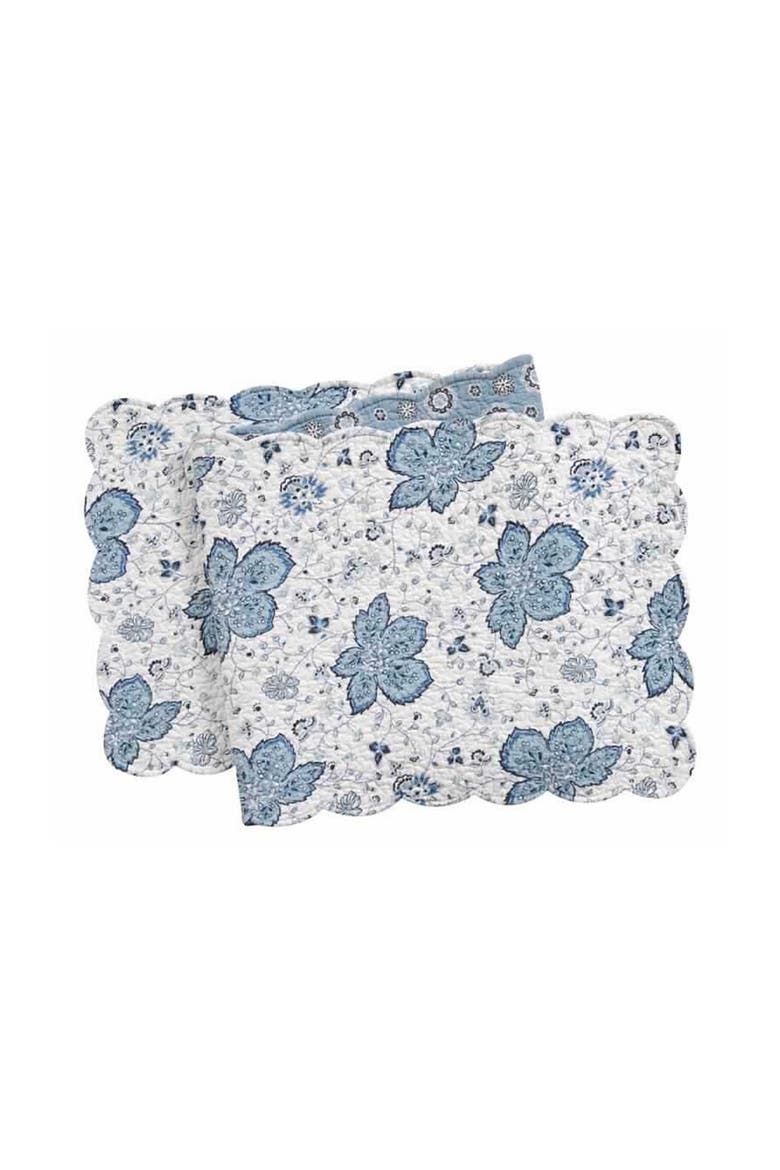 Colonial Williamsburg Chesapeake Bay Scalloped Cotton Machine Washable Table Runner 14" x 70", Main, color, Blue