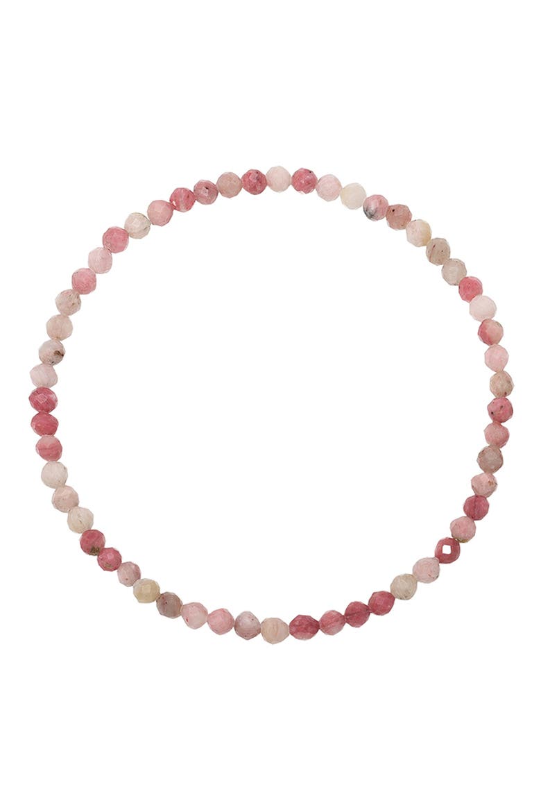 Rhodochrosite Stretch Beaded Bracelet, Main, color, PINK