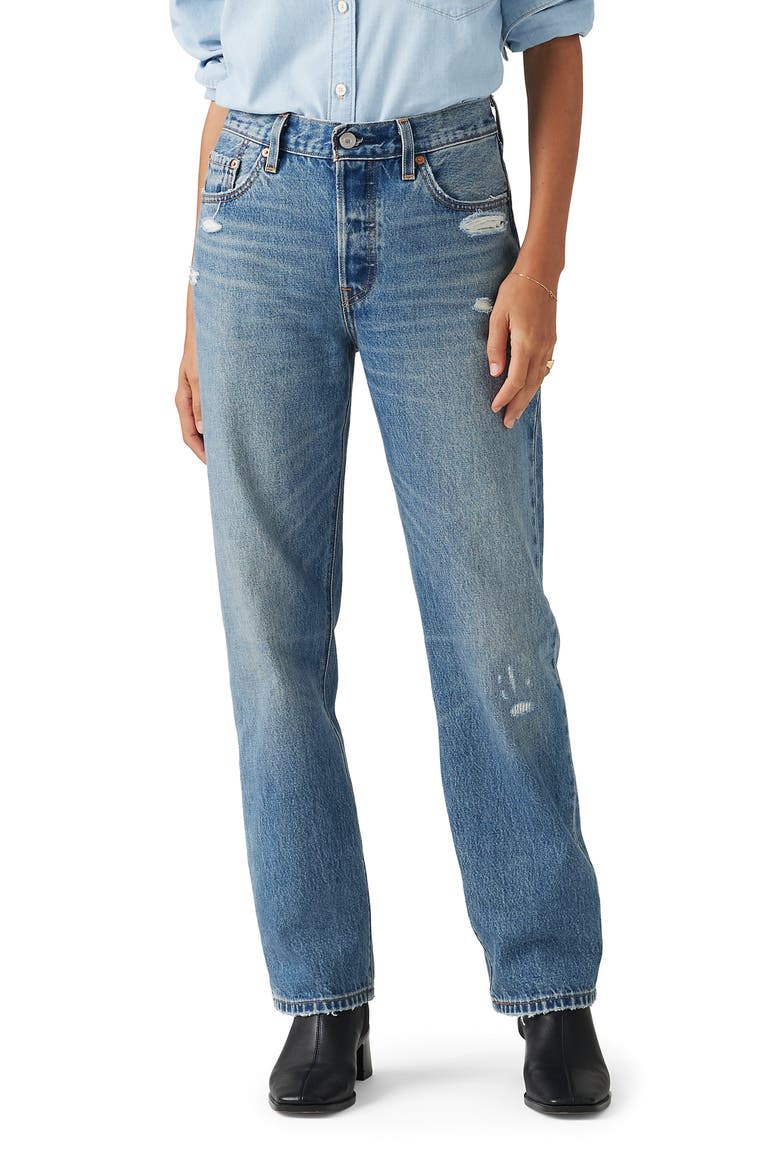 501® '90s Mid Rise Straight Leg Jeans, Main, color, VERIFIED VINTAGE