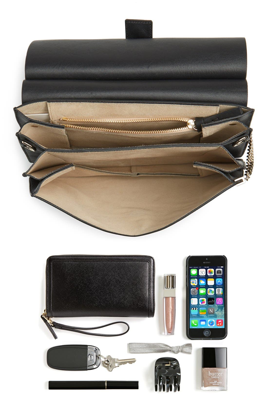 Chloé 'Faye' Leather & Suede Shoulder Bag, Alternate, color, 