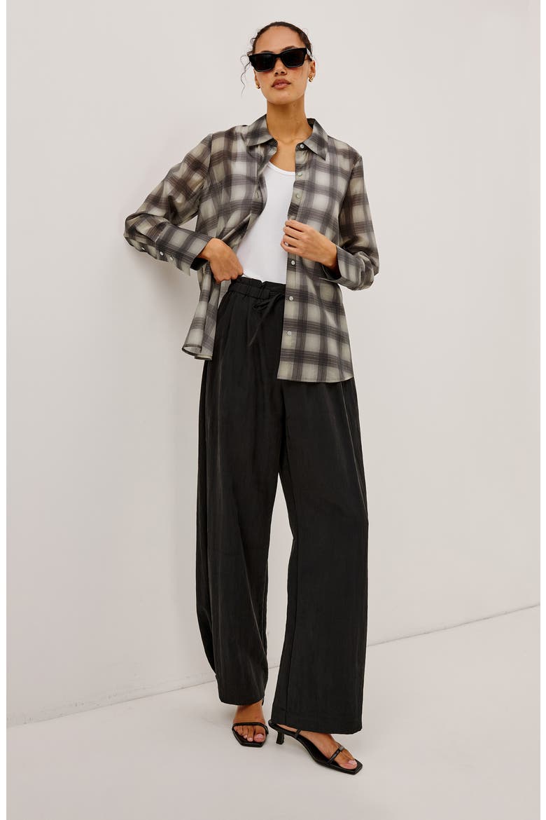 Bishop Plaid Button-Up Shirt, Alternate, color, ONYX TAUPE