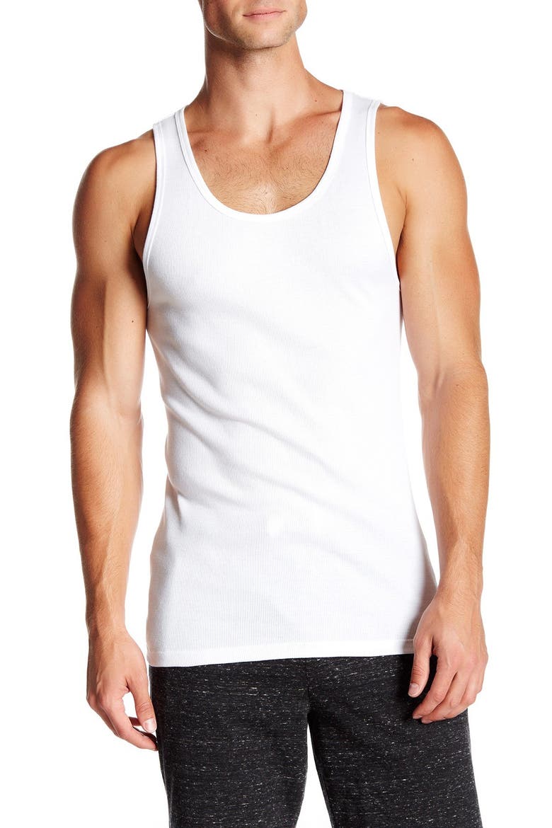 3-Pack Cotton Ribbed Tanks, Main, color, 100 WHITE