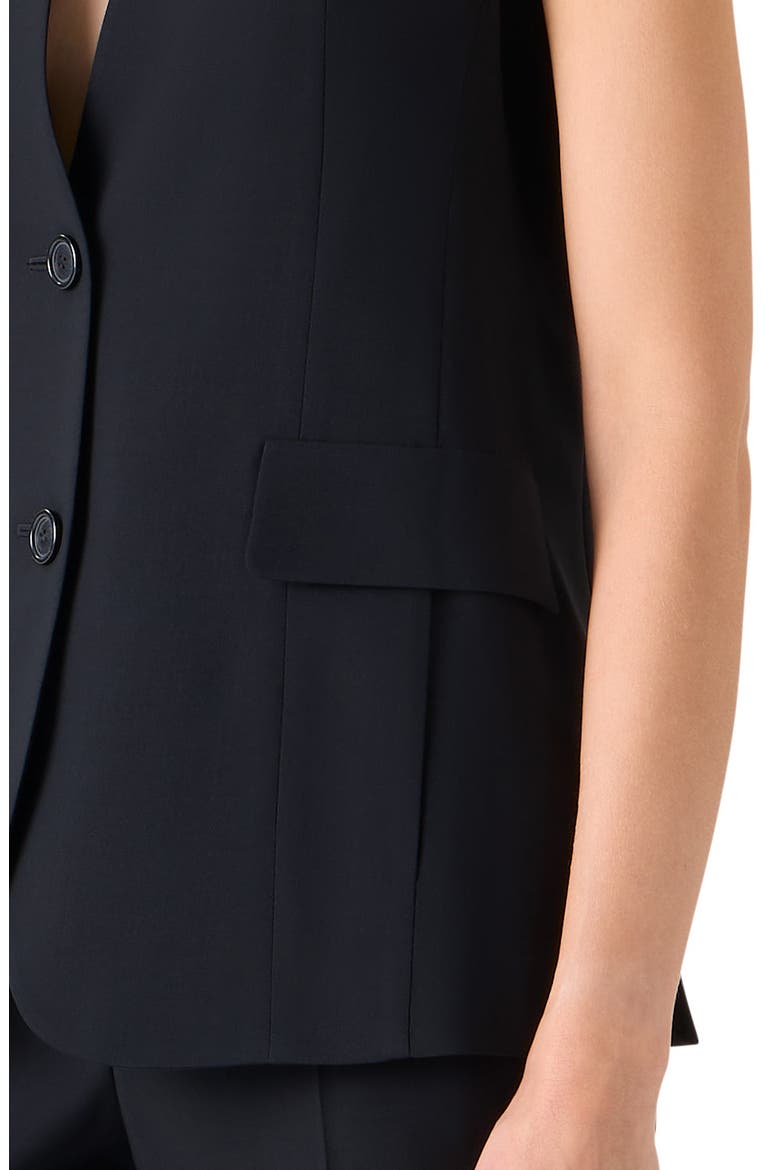 Martina Tailored Wool Blend Vest, Alternate, color, BLACK