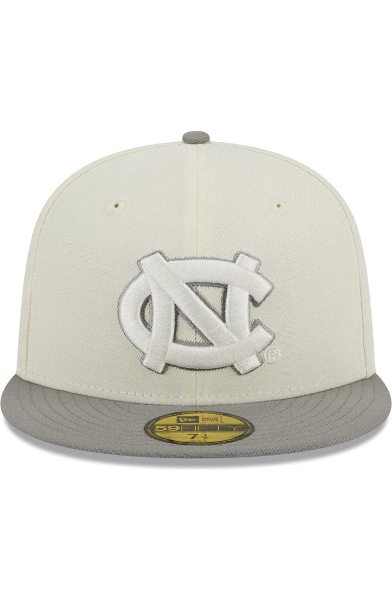 New Era Men's New Era Stone/Gray North Carolina Tar Heels Chrome & Concrete 59FIFTY Fitted Hat, Alternate, color,