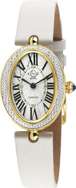 GV2 Piazza Navona Diamond Dial Leather Strap Watch, 29mm x 38mm