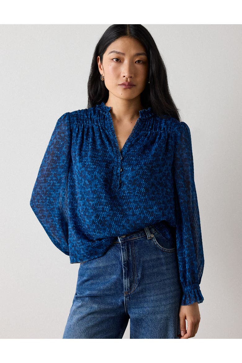 Ditsy Blouse, Main, color, Blue