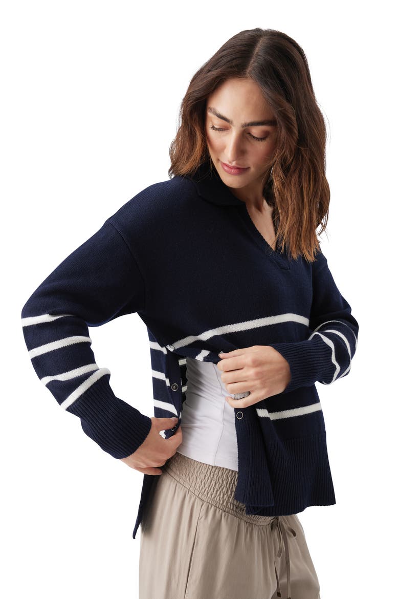 Lori Nursing Knit, Alternate, color, Navy / White