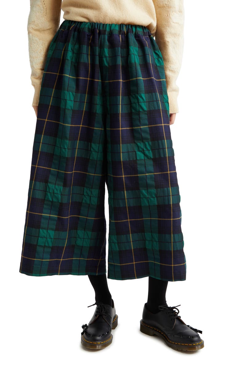 Tao Comme des Garçons Check Yarn Dyed Crop Pants, Main, color, 