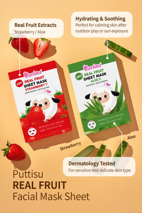 Puttisu Real Fruit Facial Mask Sheet For Kids