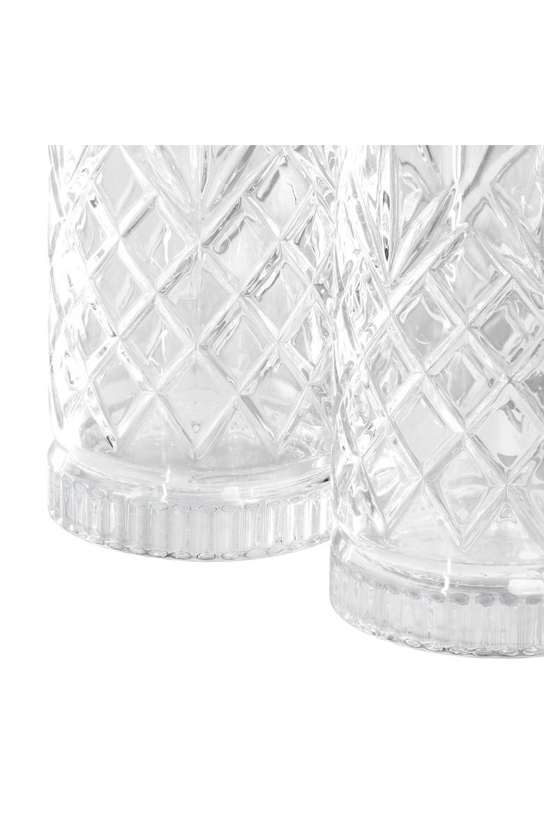 Gibson Home 4 Piece 16 Ounce Diamond Embossed Glass Tumbler Set, Alternate, color, Clear