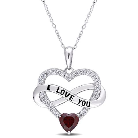 Color Zirconia Infinity Heart Necklace