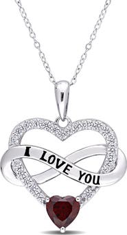 Julianna B. Color Zirconia Infinity Heart Necklace